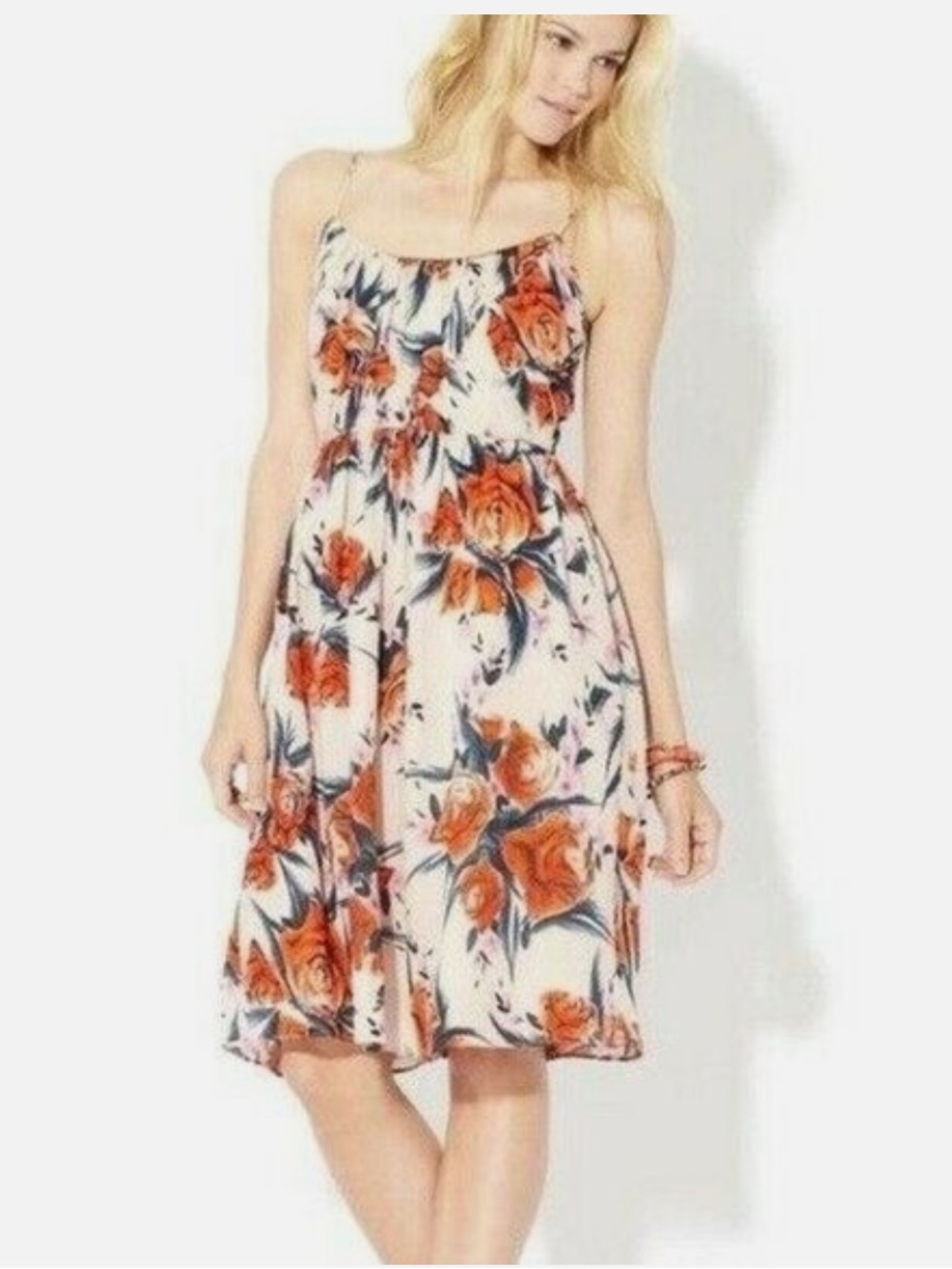 Corey Lynn Calter Size 0 Party Bloom Silk Rosebud Cocktail Spaghetti Strap Dress